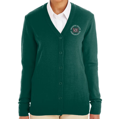 Ladies' V-Neck Button Down Cardigan Sweater Thumbnail